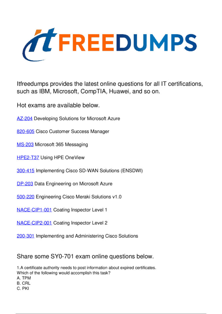 SY0-701 CompTIA Security Exam Dumps