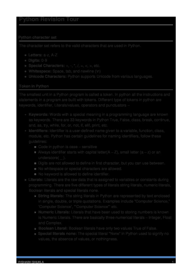 Python Revision Tour-1