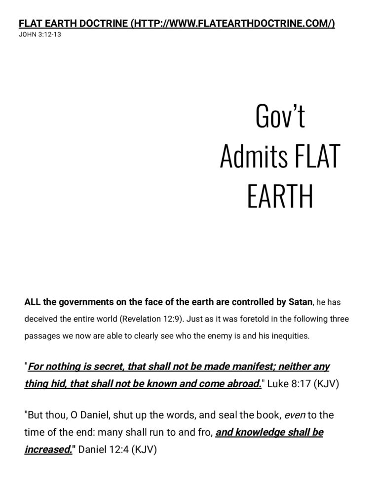 US Government Admits Flat Earth