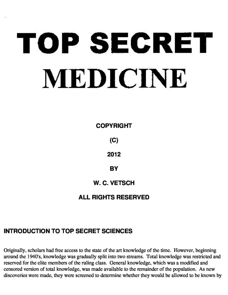 Top Secret Medicine