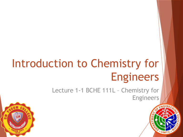 1-1 Introduction To Chemistry For Engineers