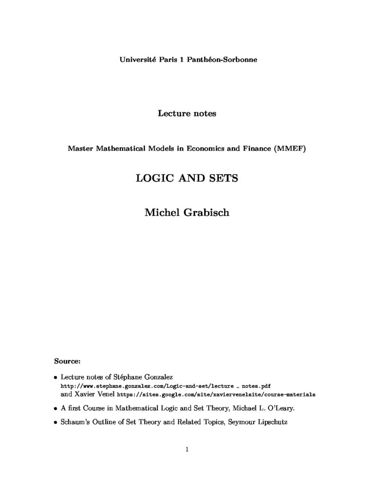 Logic and Set Course
