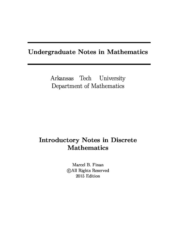 Lecture Notes M B Finan 2015 Ed1 PDF