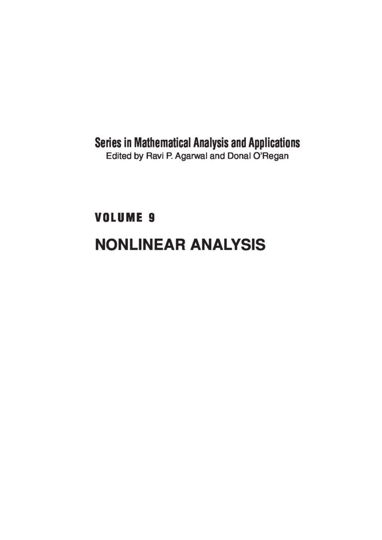 (Series in Mathematical Analysis and Applications 9) Leszek Gasinski, Nikolaos S. Papageorgiou – Nonlinear Analysis-Chapman & Hall – CRC (2006)