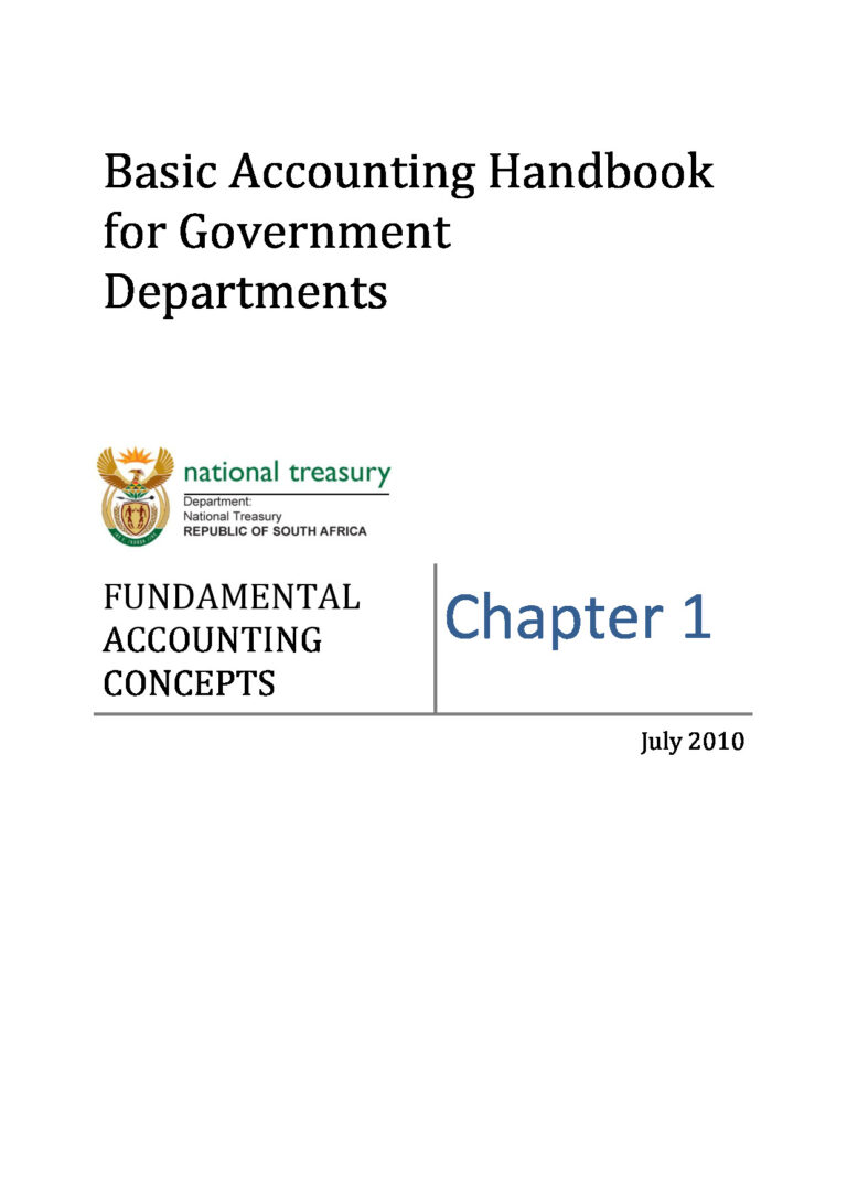 Basic Accounting Handbook For Government Departments- Fundamental Accounting Concepts Chapter 1