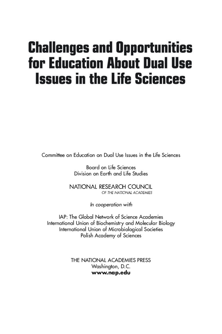 Committee on Education on Dual Use Issues in the Life Sciences Board on Life Sciences