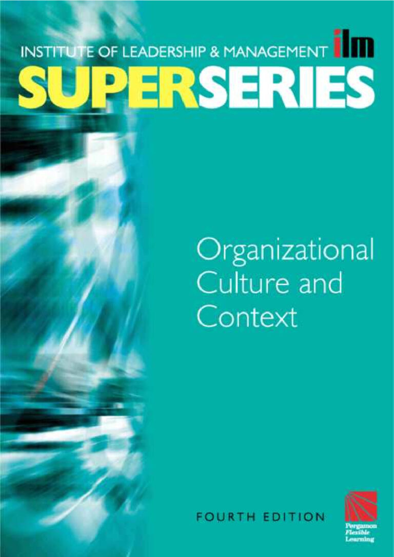 Organizational Culture and Context PDF – ILM Super Series (4th Edition)