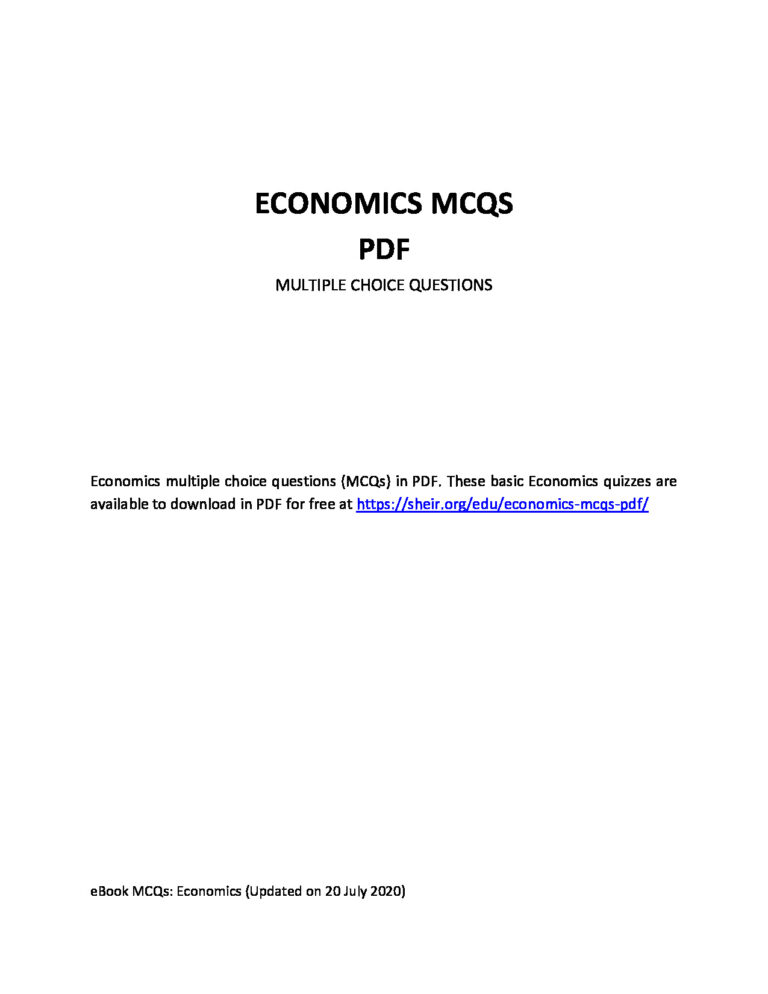 ECONOMICS MCQS MULTIPLE CHOICE QUESTIONS
