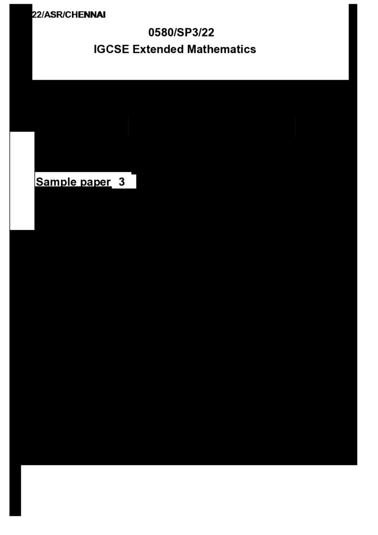 Sample Paper 3 – 0580 – 22