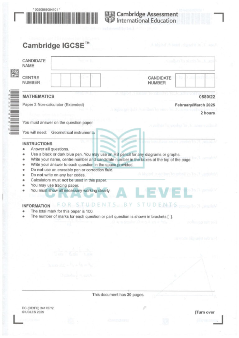 Math Paper 2 2025 Feb March